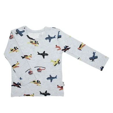 Bluzka chłopięca z długim rękawem, szara, Nicol