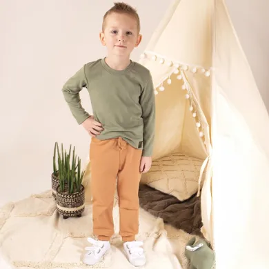 Bluzka chłopięca z długim rękawem, zielona, Nicol