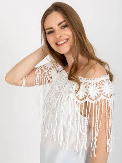 Bluzka damska bez rękawów, biała, Factory Price