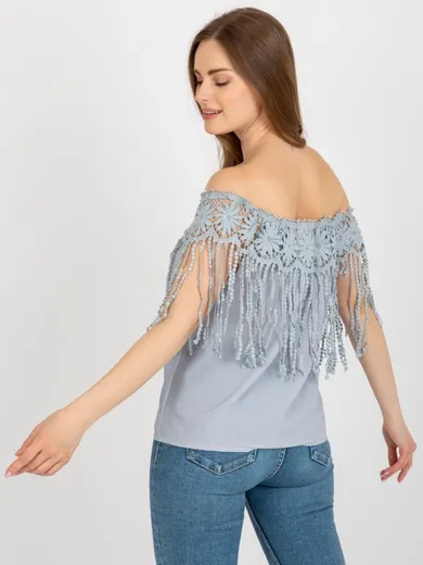 Bluzka damska bez rękawów, szara, Factory Price