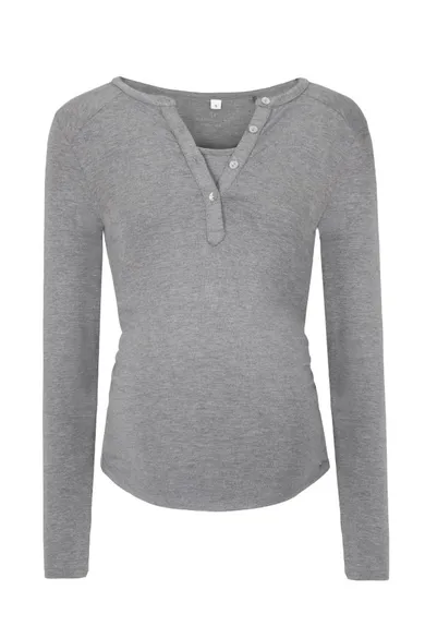 Bluzka damska z długim rękawem, do karmienia, szara, Bellybutton