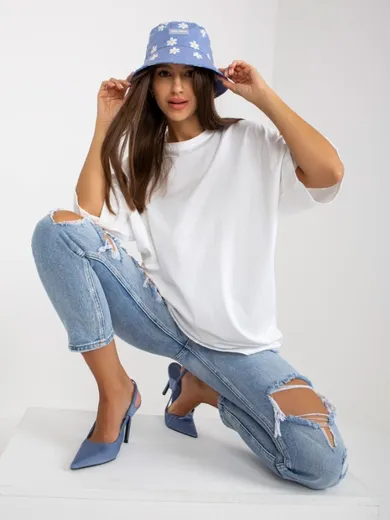 Bluzka damska z krótkim rękawem, biała, May By Shining Star