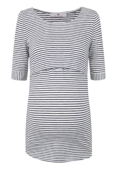 Bluzka damska z krótkim rękawem, ciążowa, biała, Bellybutton