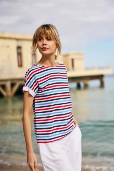 Bluzka damska z krótkim rękawem, mix, Moodo