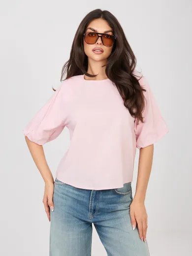Bluzka damska z krótkim rękawem, różowa, Sublevel
