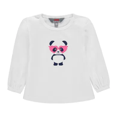 Bluzka dziewczęca z długim rękawem, biała, Kanz