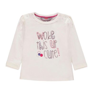 Bluzka dziewczęca z długim rękawem, biała, Kanz