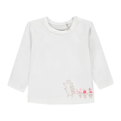 Bluzka dziewczęca z długim rękawem, biała, Kanz