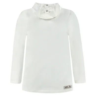 Bluzka dziewczęca z długim rękawem, biała, Kanz