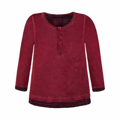 Bluzka dziewczęca z długim rękawem, bordowa, Kanz