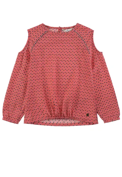 Bluzka dziewczęca z długim rękawem, czerwona, Tom Tailor