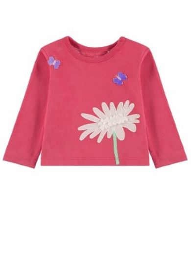 Bluzka dziewczęca z długim rękawem, czerwona, Tom Tailor