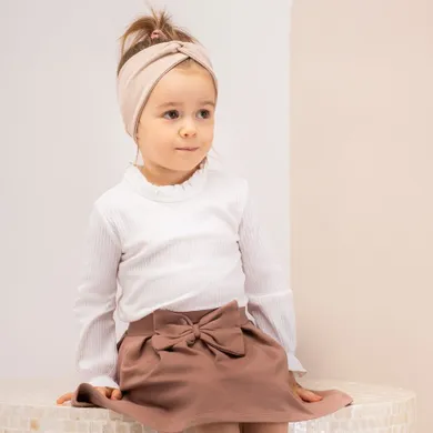 Bluzka dziewczęca z długim rękawem, ecru, Nicol