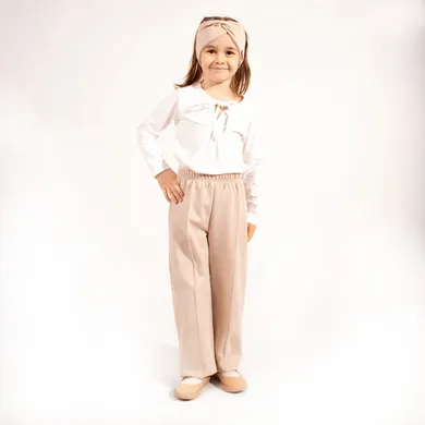 Bluzka dziewczęca z długim rękawem, ecru, Nicol