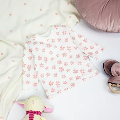 Bluzka dziewczęca z długim rękawem, ecru, Tup Tup