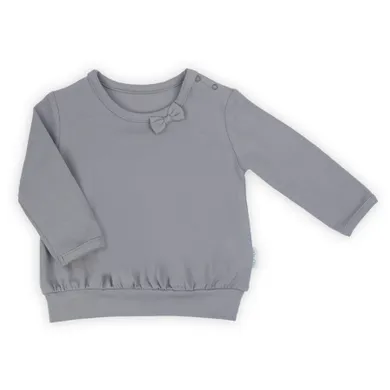 Bluzka dziewczęca z długim rękawem, grafitowa, Nicol