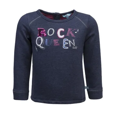 Bluzka dziewczęca z długim rękawem, granatowa, Lief