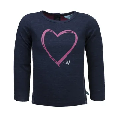 Bluzka dziewczęca z długim rękawem, granatowa, Lief