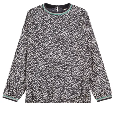 Bluzka dziewczęca z długim rękawem, granatowa, Tom Tailor