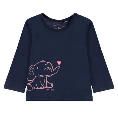 Bluzka dziewczęca z długim rękawem, granatowa, Tom Tailor