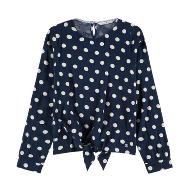 Bluzka dziewczęca z długim rękawem, granatowa, Tom Tailor