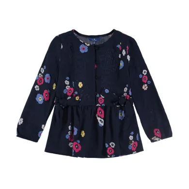 Bluzka dziewczęca z długim rękawem, granatowa, Tom Tailor