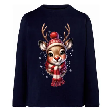 Bluzka dziewczęca z długim rękawem, granatowa, Tup Tup