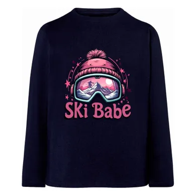 Bluzka dziewczęca z długim rękawem, granatowa, Tup Tup