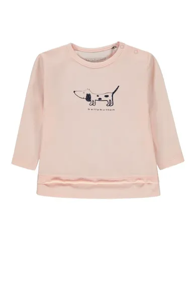 Bluzka dziewczęca z długim rękawem, łososiowa, Bellybutton