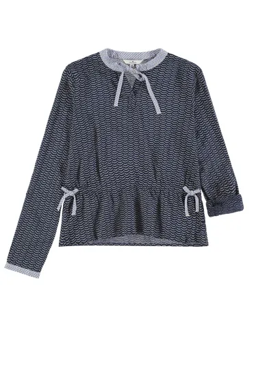 Bluzka dziewczęca z długim rękawem, niebieska, Tom Tailor