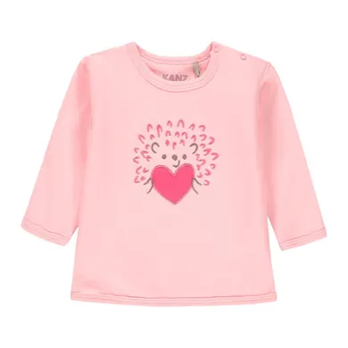 Bluzka dziewczęca z długim rękawem, różowa, Kanz