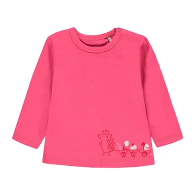 Bluzka dziewczęca z długim rękawem, różowa, Kanz
