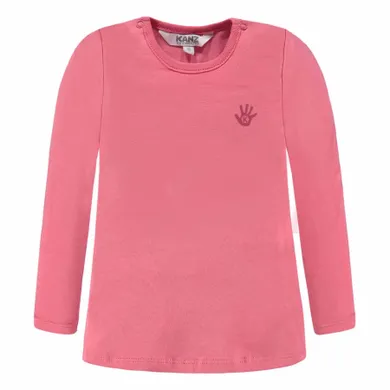 Bluzka dziewczęca z długim rękawem, różowa, Kanz