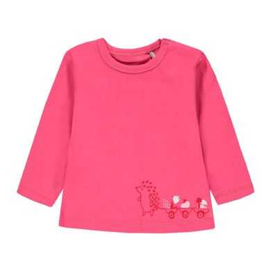 Bluzka dziewczęca z długim rękawem, różowa, Kanz