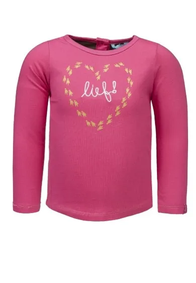 Bluzka dziewczęca z długim rękawem, różowa, Lief