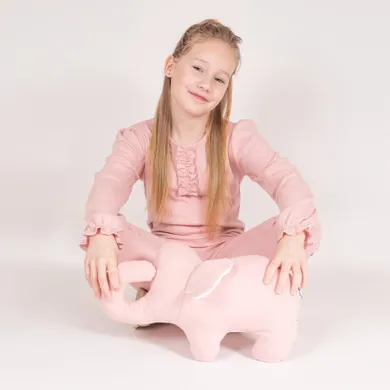Bluzka dziewczęca z długim rękawem, różowa, Nicol