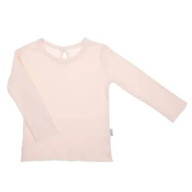 Bluzka dziewczęca z długim rękawem, różowa, Nicol