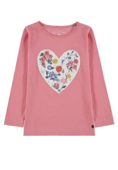 Bluzka dziewczęca z długim rękawem, różowa, Tom Tailor