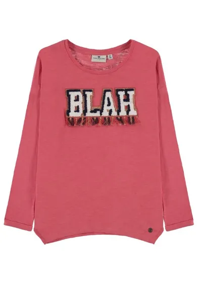 Bluzka dziewczęca z długim rękawem, różowa, Tom Tailor