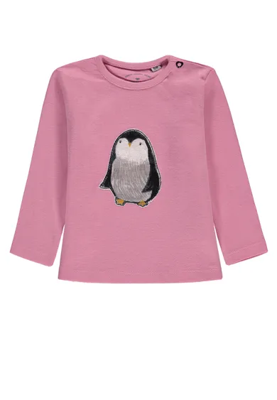 Bluzka dziewczęca z długim rękawem, różowa, Tom Tailor