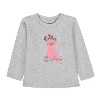 Bluzka dziewczęca z długim rękawem, szara, Kanz