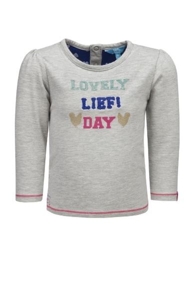 Bluzka dziewczęca z długim rękawem, szara, Lief