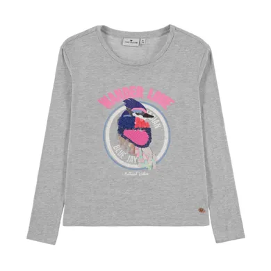 Bluzka dziewczęca z długim rękawem, szara, Tom Tailor