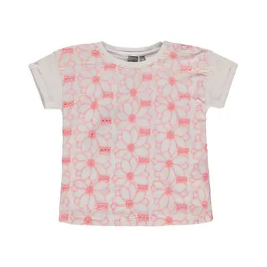 Bluzka dziewczęca z krótkim rękawem, biała, Kanz