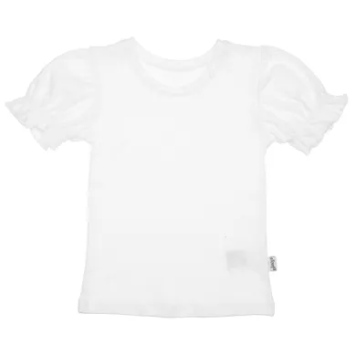Bluzka dziewczęca z krótkim rękawem, biała, Nicol