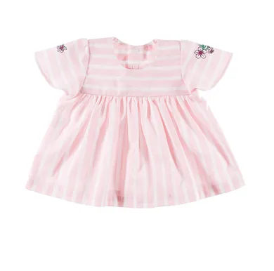 Bluzka dziewczęca z krótkim rękawem, biało-różowa, Eevi