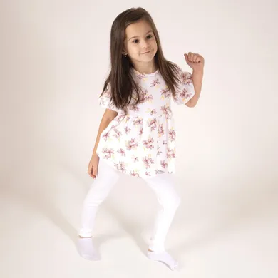 Bluzka dziewczęca z krótkim rękawem, ecru, Nicol