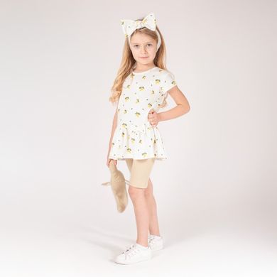 Bluzka dziewczęca z krótkim rękawem, ecru, Nicol