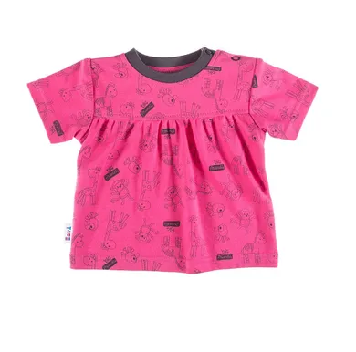 Bluzka dziewczęca z krótkim rękawem, różowa, Eevi