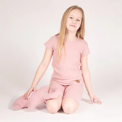 Bluzka dziewczęca z krótkim rękawem, różowa, Nicol